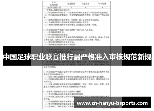 中国足球职业联赛推行最严格准入审核规范新规