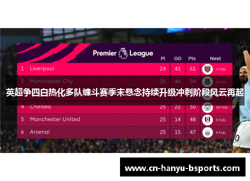 英超争四白热化多队缠斗赛季末悬念持续升级冲刺阶段风云再起